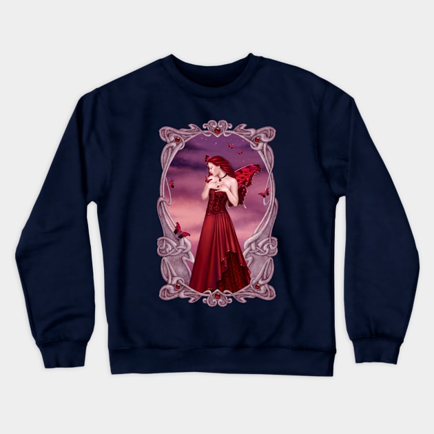 Garnet Birthstone Fairy Crewneck Sweatshirt by silverstars